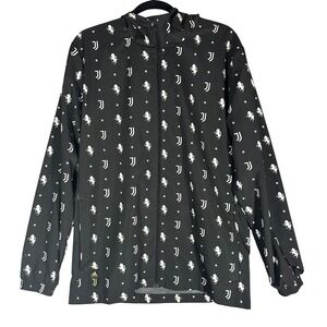 Adidas Juventus Windbreaker Jacket Mens‎ Sz M Full Zip Lightweight Hooded Soccer